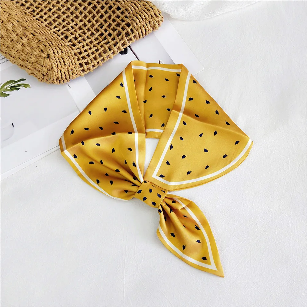 

Fashion Skinny Hair Scarf For Women Elegant Neckerchief Long Headband Silk Feel Neck Scarfs Female Cute Bag Scarves For Ladies