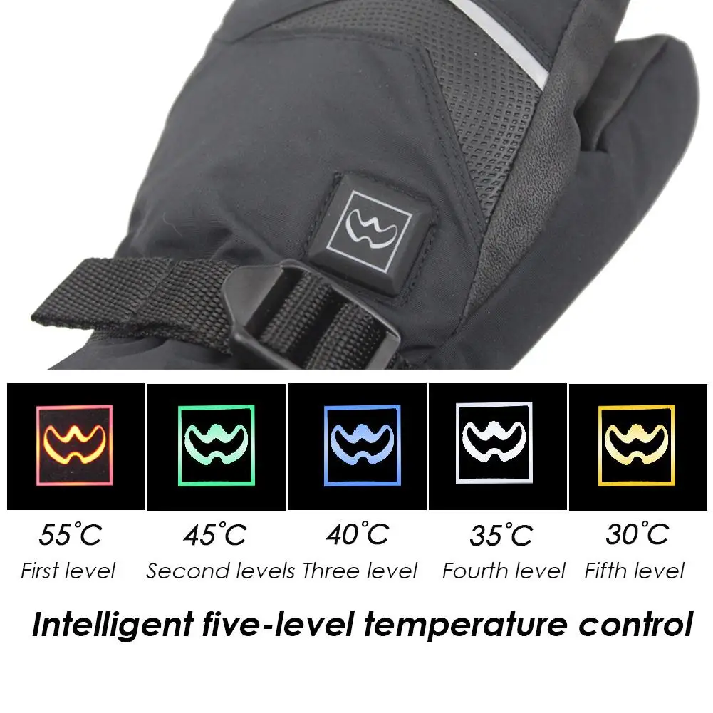 Men Women Motorcycle Electric Heated Gloves Temperature 5 Speed Adjustment USB Hand Warmer Safety For Skiing Hiking Camping | Спорт и