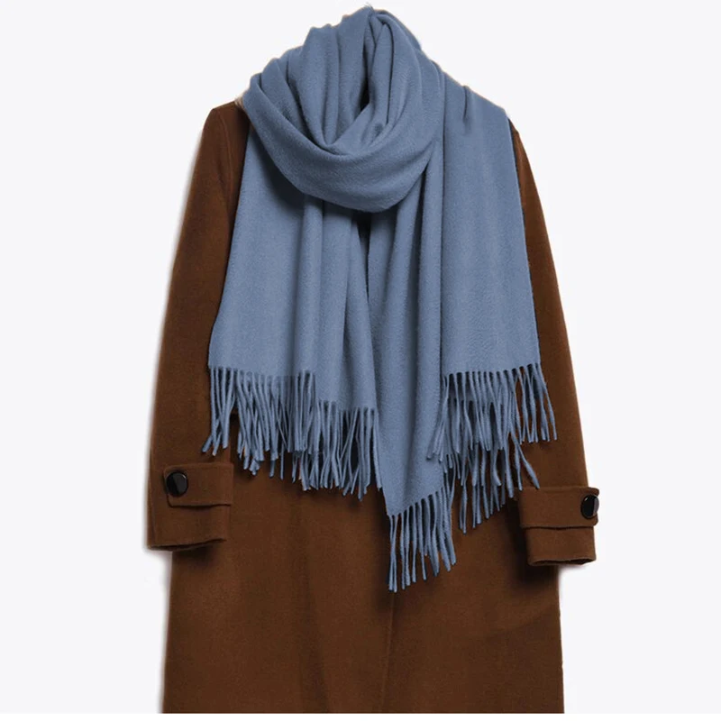 

Wampaca 100% cashmere scarf ladies' shawl gray wine camel blue