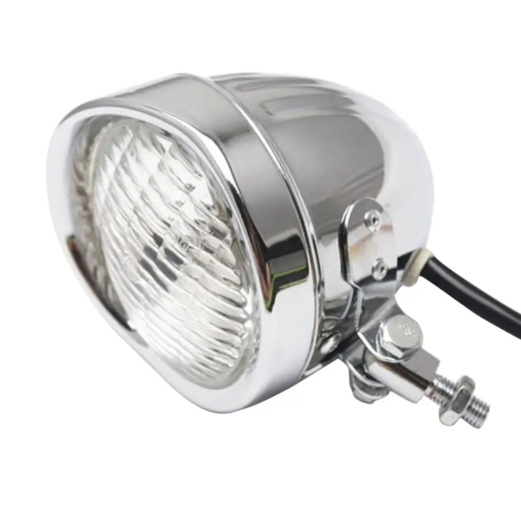 

Motorcycle Headlight for Harley Bobber Chopper Chrome Clear