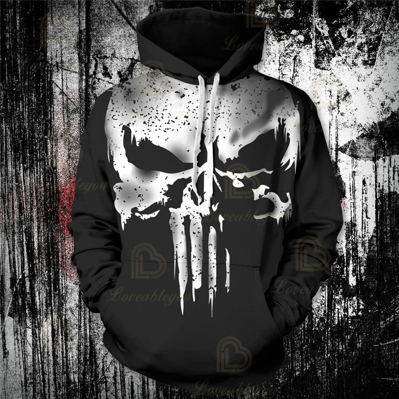 

2020 New Fashion Punisher 3D Printed Hoodies Men Casual Hooded Sweatshirt Hip Hop Male Streetwear Pullover Trendy Hoodie Tops
