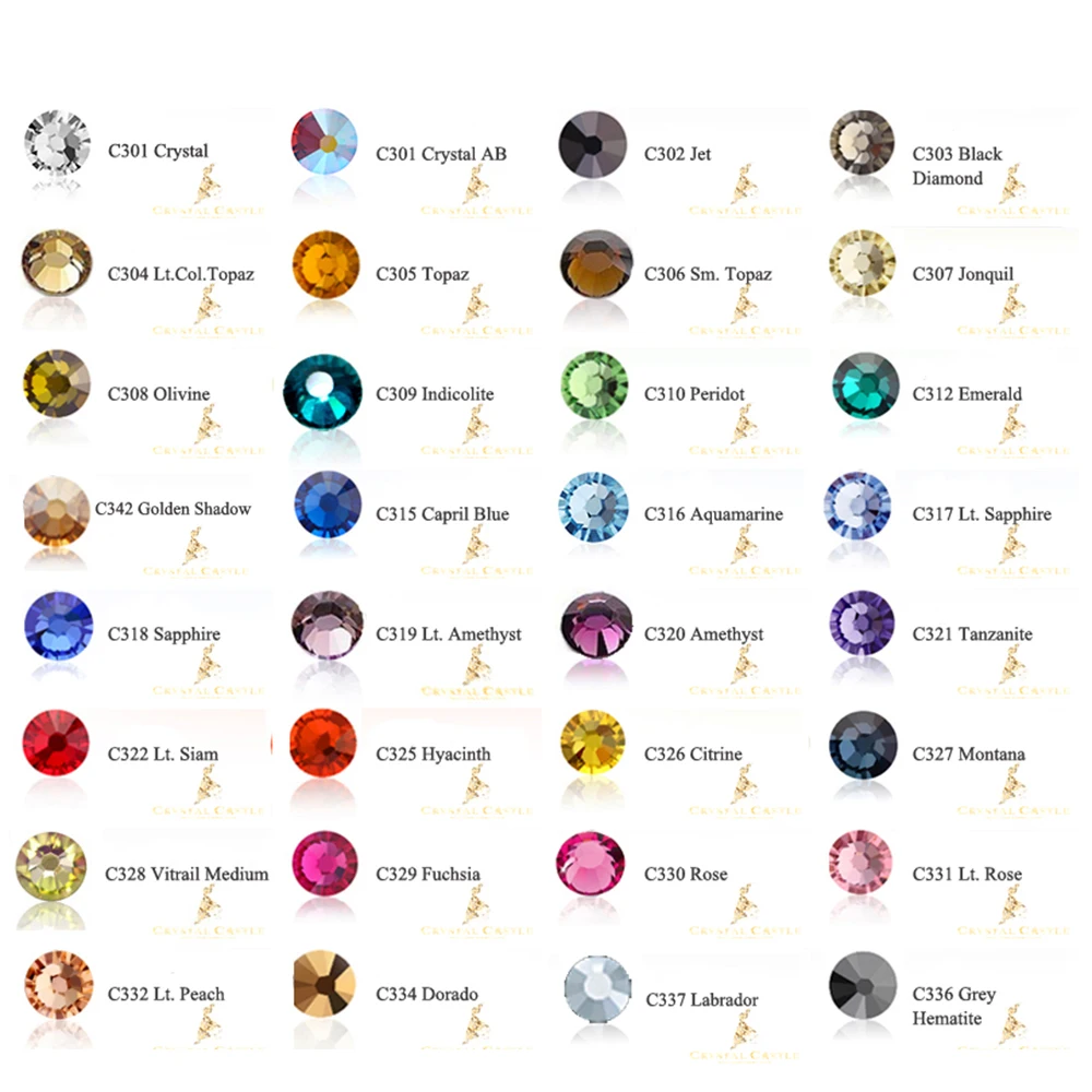 С украшением в виде кристаллов замок блестящие камни 1440 намоток Mix SS6 SS8 SS10 SS12 SS16 SS20