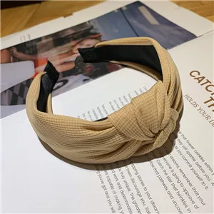 Beige Модные неоновые цветные тканевые женские повязки для волос с бантиком для девушек женские аксессуары для волос - Цвет: Beige