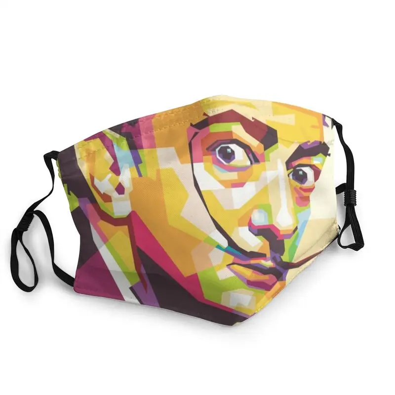 

Salvador Dali In Popart Portrait Mask Anti Haze Dustproof Adjustable Face Mask Protection Unisex Adult Respirator Mouth-Muffle
