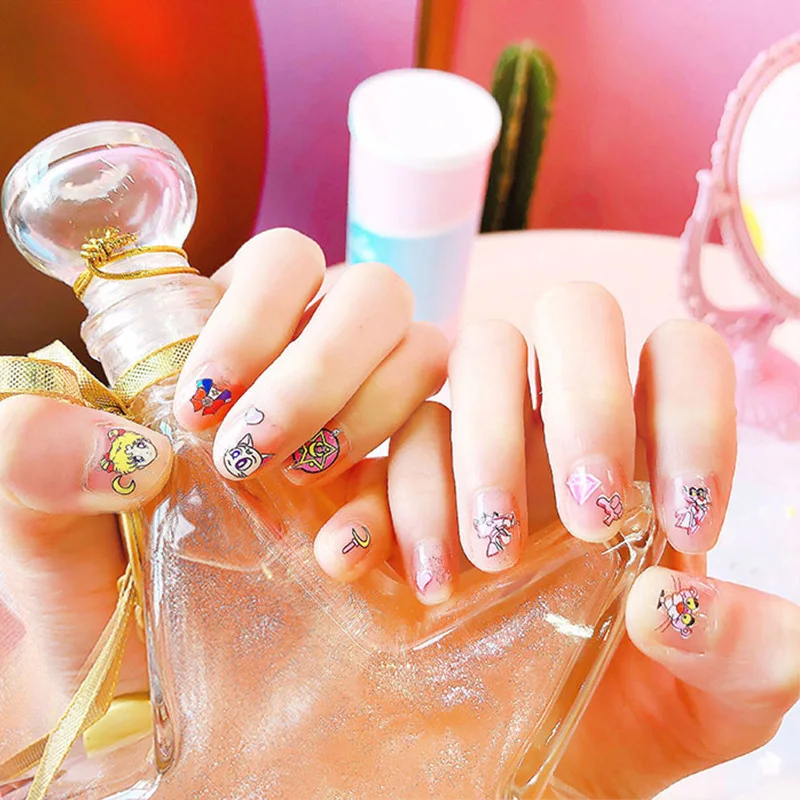 Милый Водонепроницаемый Unicorn лак для ногтей наклейки пуля журнал Kawaii сердце с