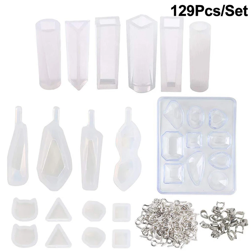 

129Pcs/Set Silicone Resin Mold for DIY Jewelry Making Tool Mould Handmade