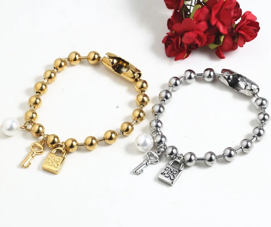 Горячая Распродажа Модные женские и мужские серебристые золотистые бусины из