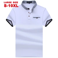 mens stand collar short sleeve t shirt business casual mens cotton t shirt loose large polo shirt