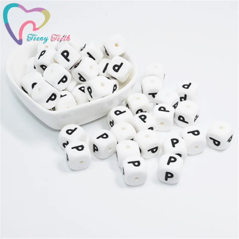 10 шт. буквы P алфавита игральные кости свободные силиконовые бусины в 26 букв
