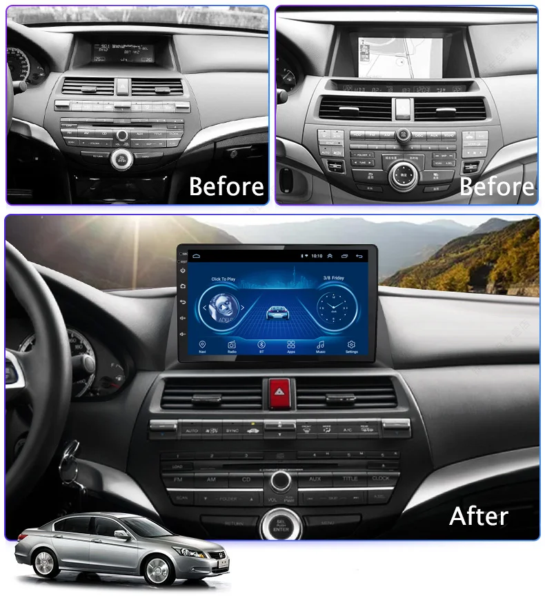 10 1 дюймовый автомобильный GPS навигатор wanqi 8 для Honda accord 2008 2013 с поддержкой стерео
