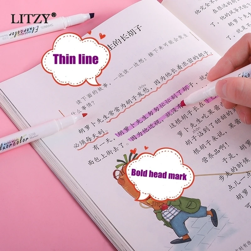 15/25 шт./компл. японская двойная головка хайлайтер ручка Сделай Сам Рисунок Зебра