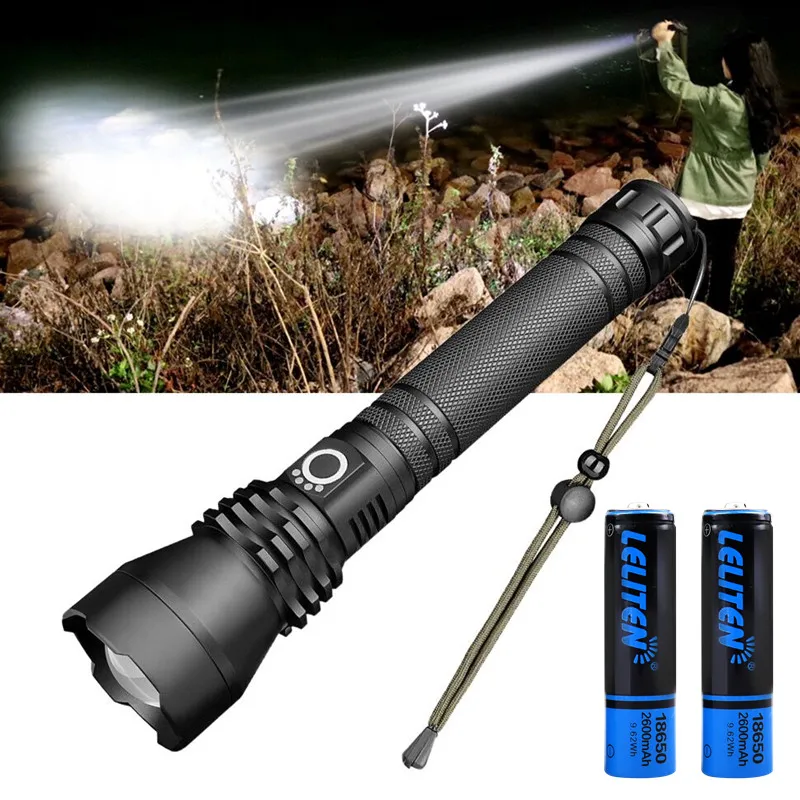 Самый мощный светодиодный фонарь XHP70.2 USB масштабируемый 3 режима 26650