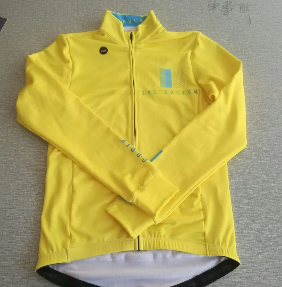 Топ лучшее качество длинный рукав Велоспорт Джерси Зимняя Термальная флисовая