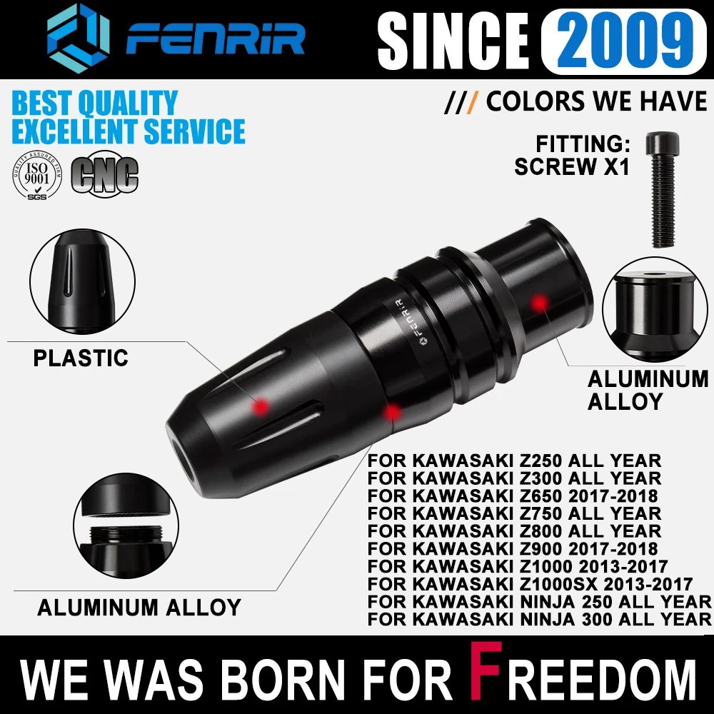 

Motorcycle Body Frame Sliders Falling Protection for Kawasaki Z400 Z650 Z900 Z1000 ER-6N ZX-10R ZX-6R VERSYS 1000/650 ZZR1400 H2