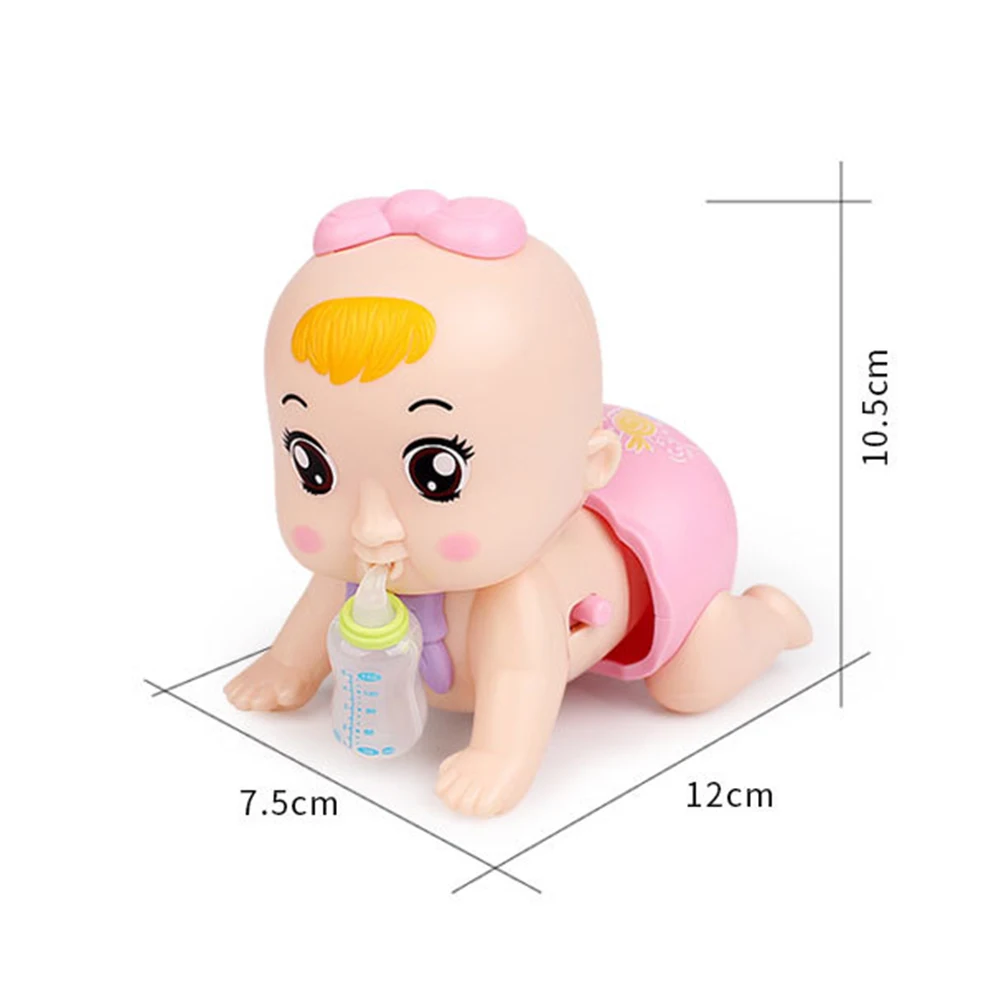 

Electric Crawling Baby Doll with Milk Bottle Music Lighting Interactive Kids Toy