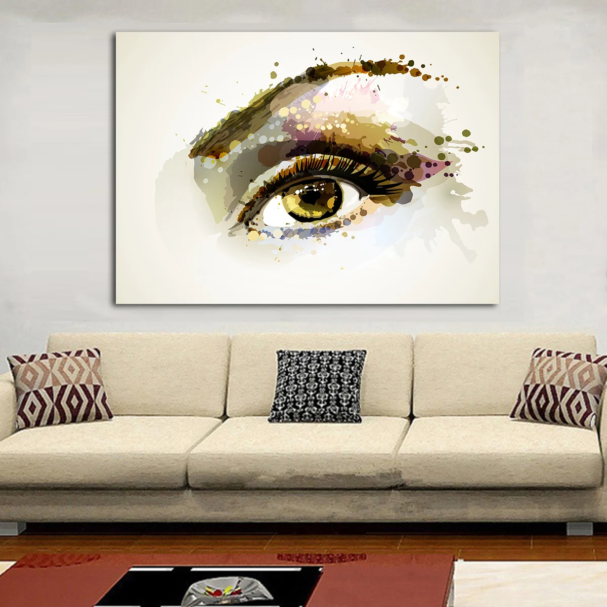 

JQHYART Canvas Art Abstract Eyes Oil Painting Wall Art Canvas Decorative Living Room Painting Prints Wall Picture No Frame