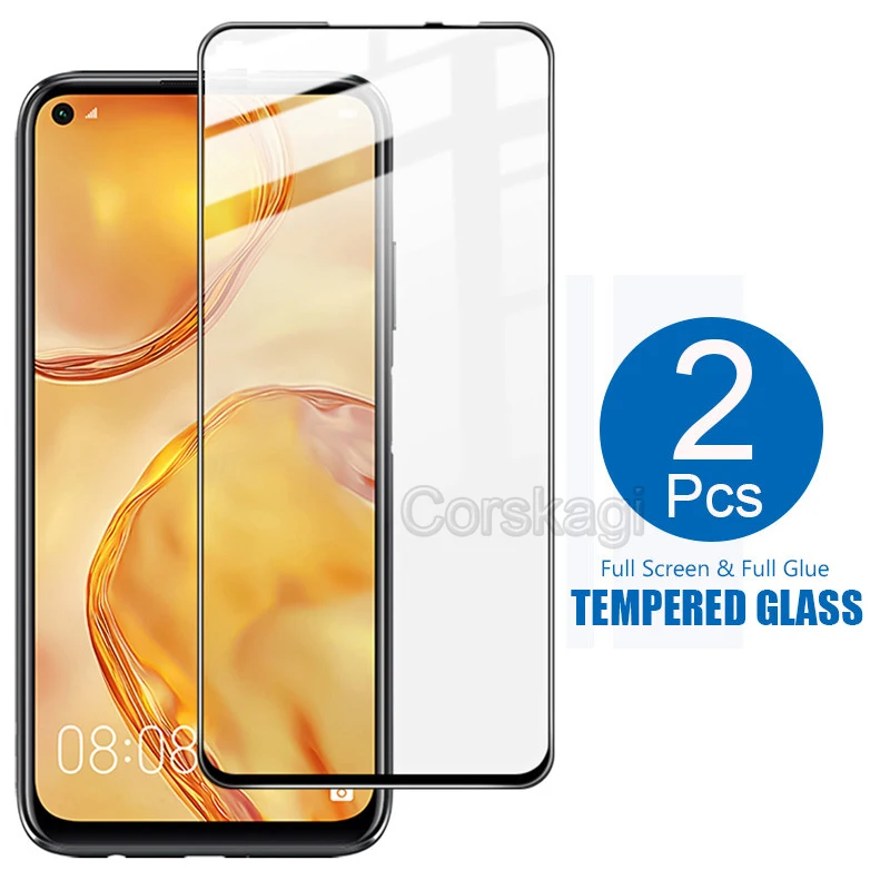 2 шт. полноразмерное прозрачное закаленное стекло для Huawei P20 P30 P40 Lite E New Edition 2020 Nova 7i
