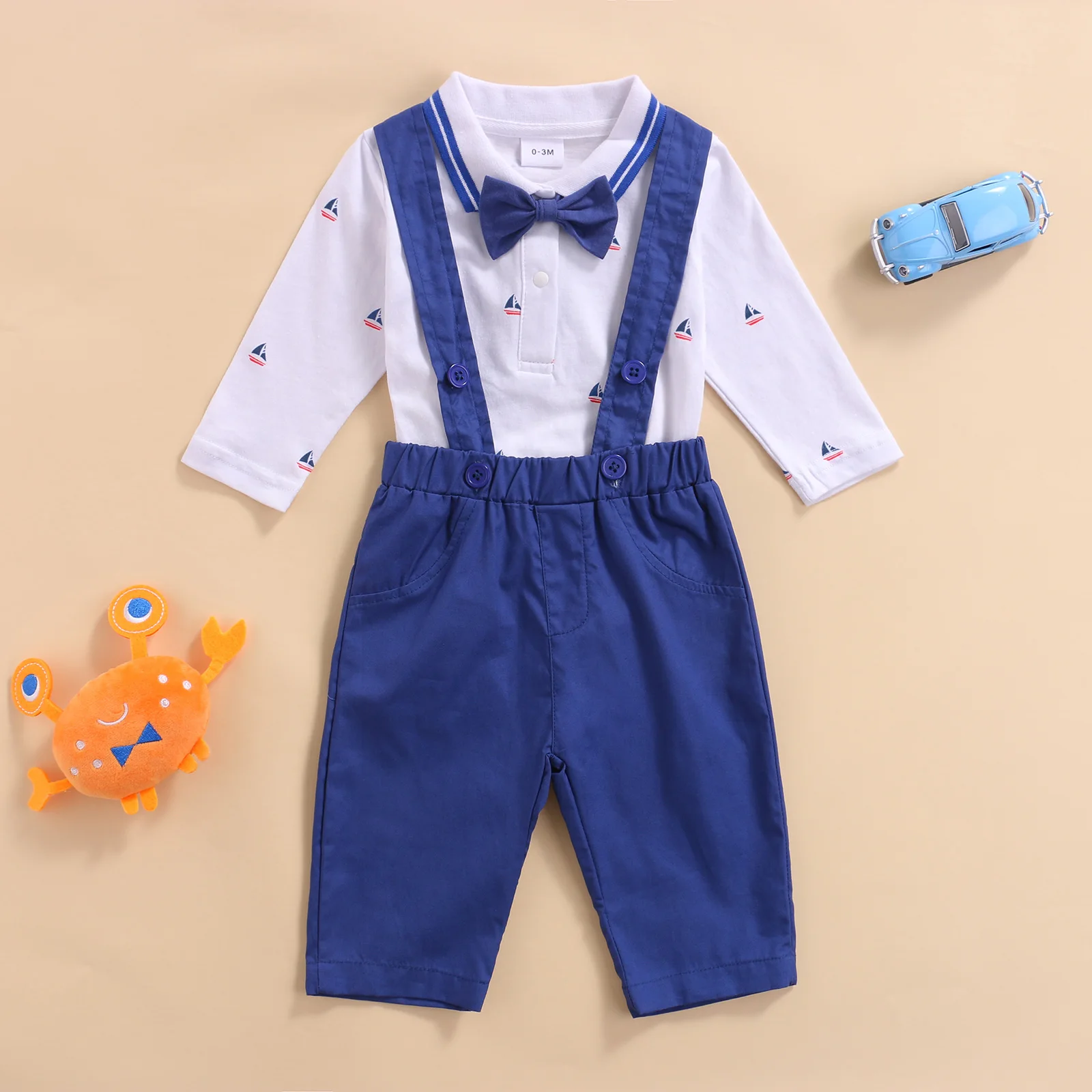 

Ma&Baby 0-18M Newborn Toddler Infant Baby Boys Clothes Set Gentleman Suit Cute Bow Romper Overalls Pants Autumn Outfits DD40