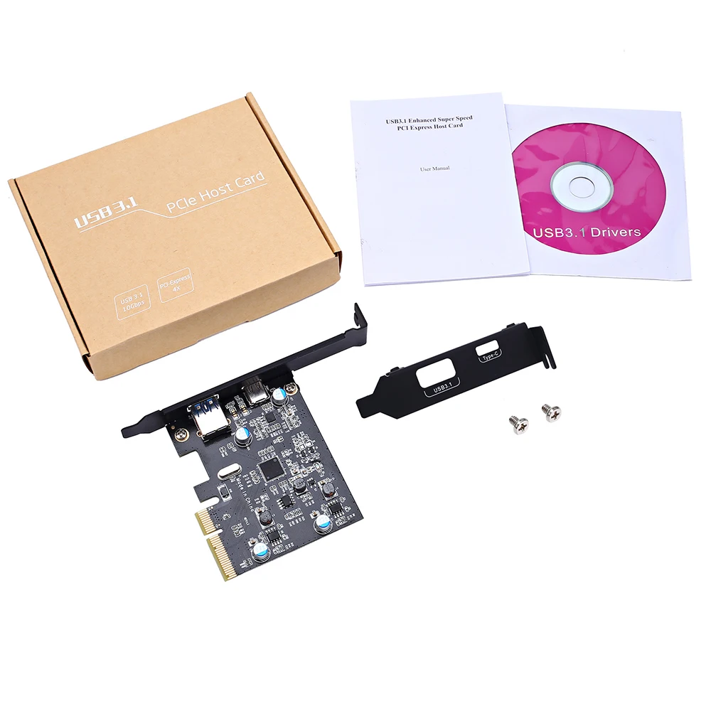 

PCI-E to USB3.1 Type A+Type C Expansion Card 10Gbps Hgh-speed Transmission PCI Express Adapter for MAC Desktop PC
