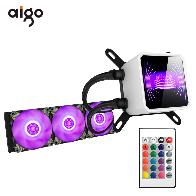 T360 Water Cooler Aigo cpu кулер для воды T120/240 PC чехол водяного охлаждения для LGA 1151/AM3+/AM4 120 мм Компьютерный Вентилятор cpu Радиатор водяного охлаждения кулер - Цвет лезвия: T360 Water Cooler