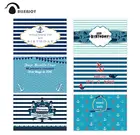 Фон для дня рождения Allenjoy для мальчиков темно-синие и белые полосы якорь вечевечерние НКА детский душ фон