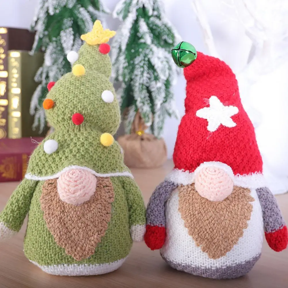 

Comfotable to Touch Novelty Faceless Gnomes Ornament Knitted Plush Doll Adorable for Holiday