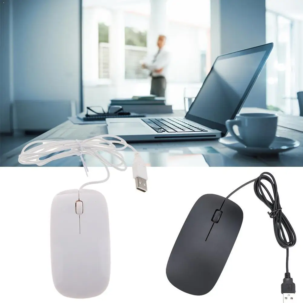 

USB Проводная оптическая мышь, подходит для настольного ПК, милая компьютерная мышь для ноутбука, матовая L2O2