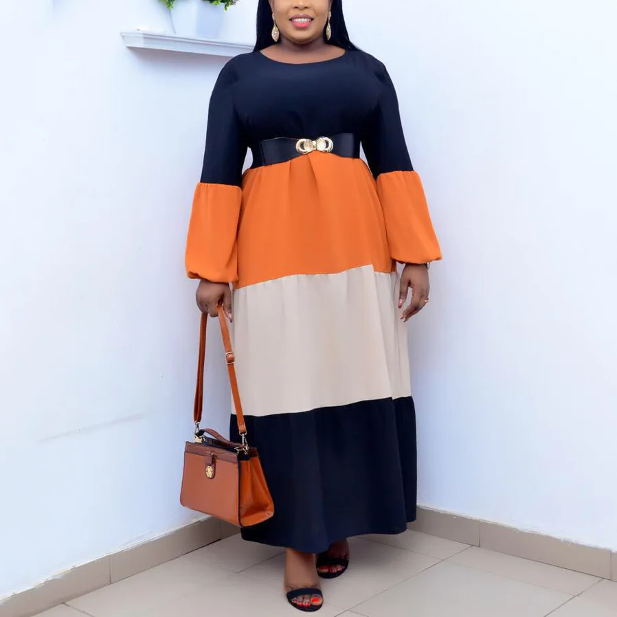 

African Dresses For Women Fashion New Africa Full Sleeve High Waist Patchwork Floor Length Elegant Evening Night Party Vestidos