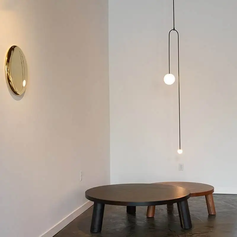 Nordic Designer Lines Iron Postmodern Retro Pendant Lights Loft Dining Room Living Bedroom Cafe Shop Hanging Lamps Fixtures | Лампы и