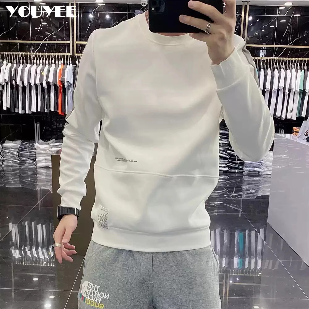 Мужская однотонная толстовка с капюшоном модная повседневная футболка длинным