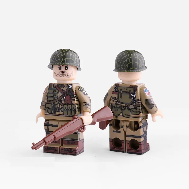 Дерево WW2 армия США авиационного дивизия оружие город полиция части Playmobil Мини фигурки строительный блок кирпич оригинальные игрушки - Цвет: Дерево