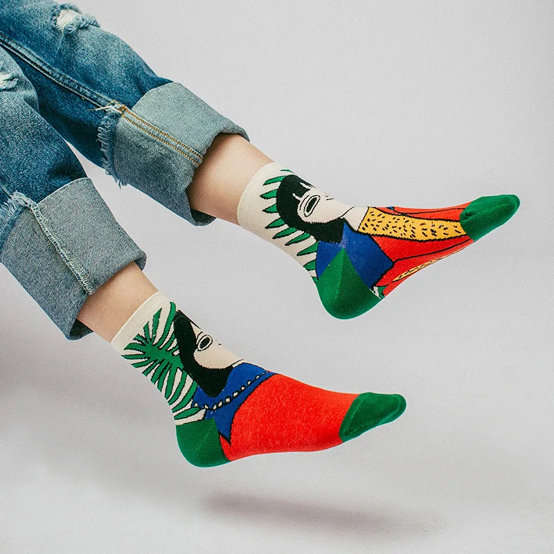 Новые модные забавные Женские носочки милый мультяшный принт доброе утро/синий