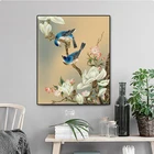 Плакаты WTQ, в китайском стиле, с изображением птиц, цветов магнолии, деревьев, пейзажей, Настенная картина, декор для комнаты