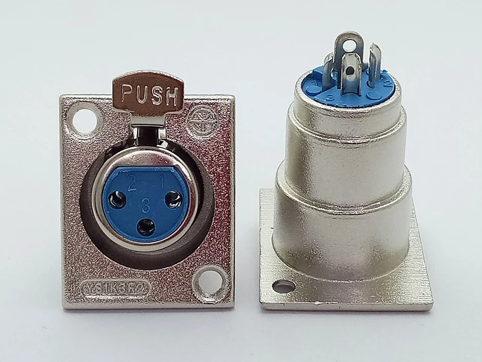 2шт 3Pin XLR разъем металлический YS1K3F2 xlr Женский Джек+ штекер разъем панель монтируется для микрофона аудио устройств