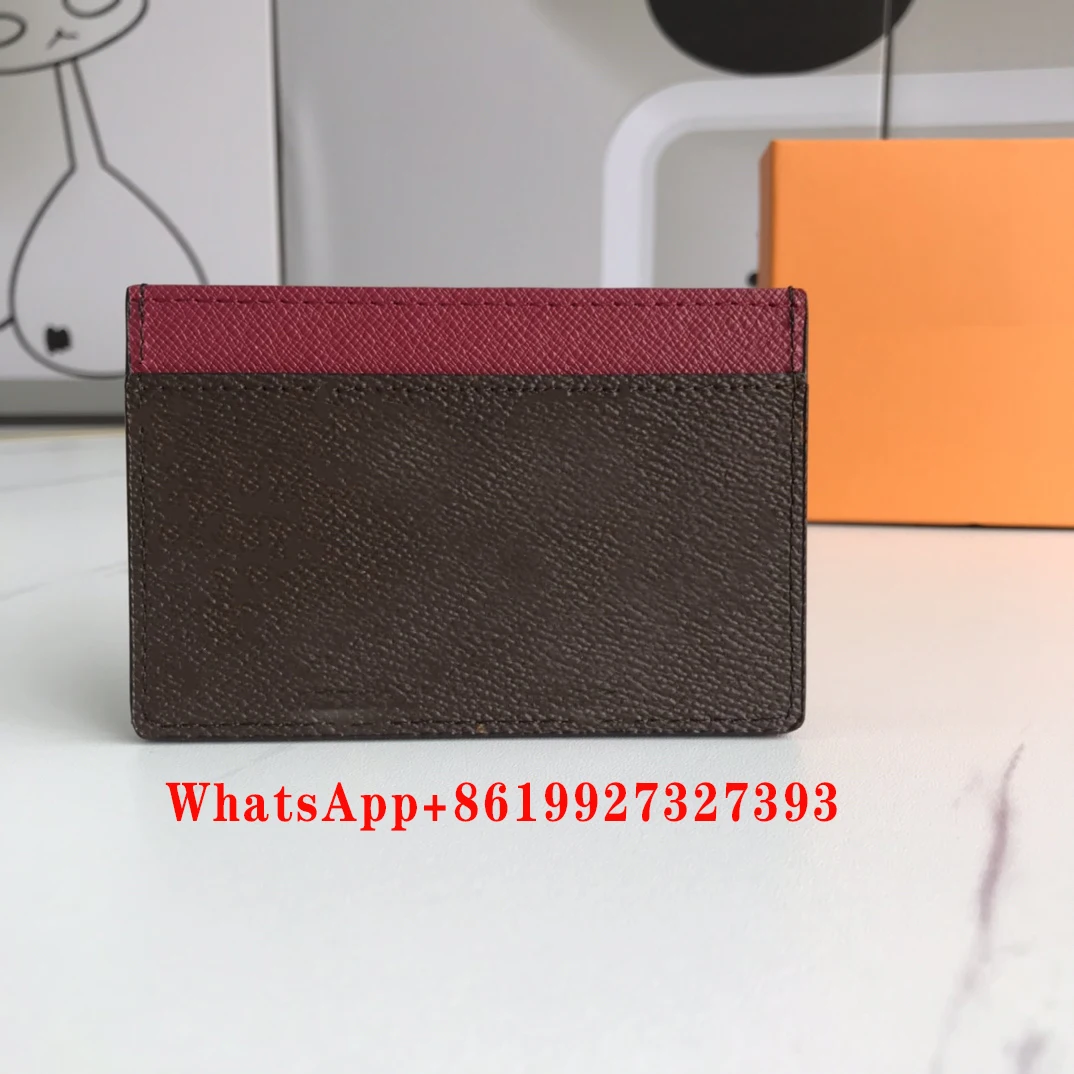 

2021 New Luxury Brand Designer Leather Top Quality Classic Fashion Mesh Petal Man Credit Card Wallet Woman Noble Bag Send Box