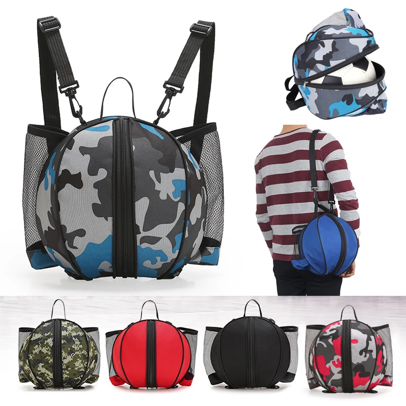 

Basketball Bag Portable Football Volleyball Storage Backpack Handbag Round Shape Outdoor Ball Sport Strap Knapsacks Shoulder Bag