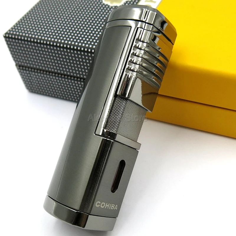Зажигалка для сигар COHIBA многоразовая металлическая ветрозащитная зажигалка 4