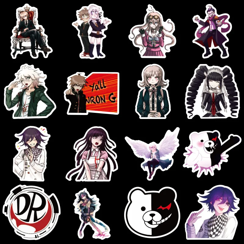 50 шт. смешанные Danganronpa наклейки из игры DIY сноуборд ноутбук багаж холодильник
