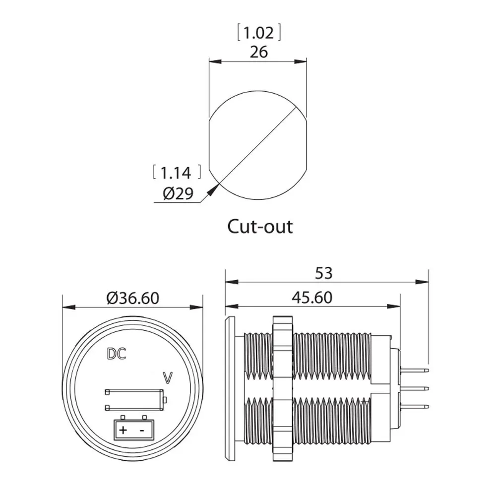 Iztoss Водонепроницаемый 12V/24V DC вольтметр переменного тока светодиодный цифровой