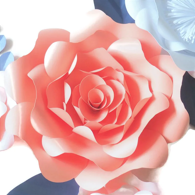 Сделай Сам искусственные цветы фон гигантские бумажные 5 шт. + листья украшение