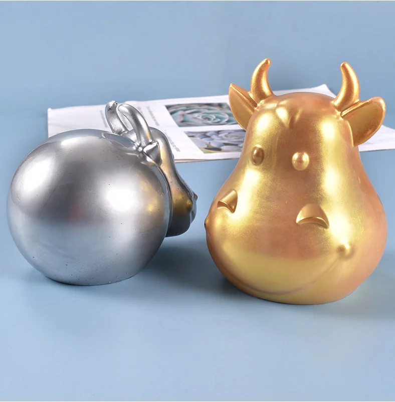 Aouke 3D Ox Head для ручной лепки DIY сделай сам милый год талисман торт выпечка