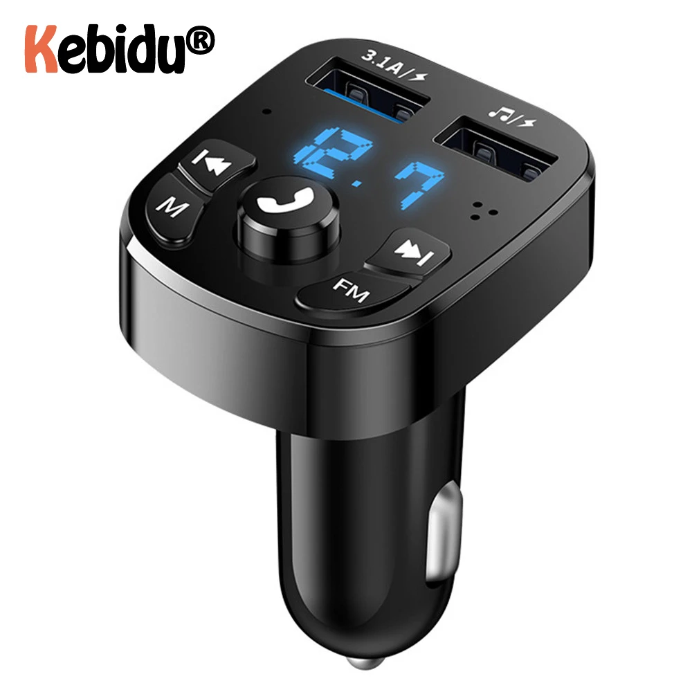 

Car FM Transmitter Hands-free Wireless Bluetooth MP3 Charger Dual Equipped Player Bluetooth LED Display Dual USB Car Charger