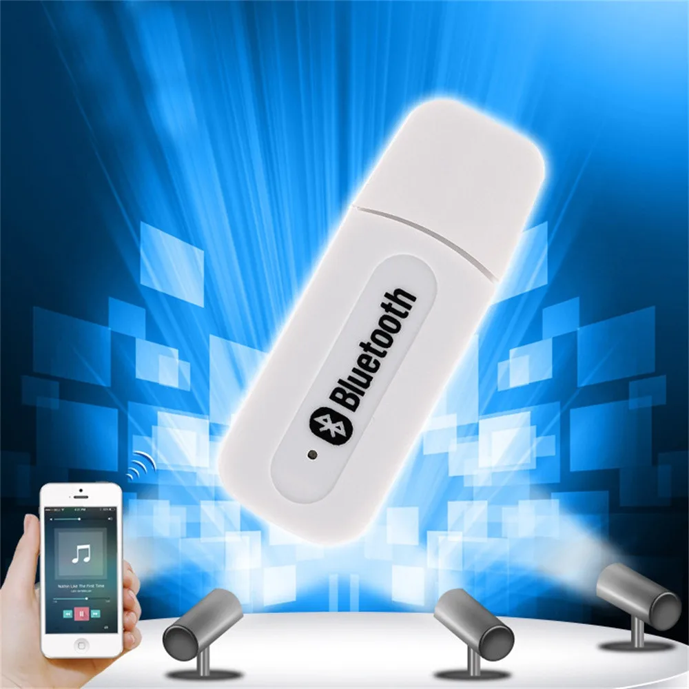 Bluetooth 2.1 Wireless 3.5mm Stereo Audio Music Receiver Car AUX Speaker Adapter USB Cable for PC For iPhone/iPad/iPod - купить по