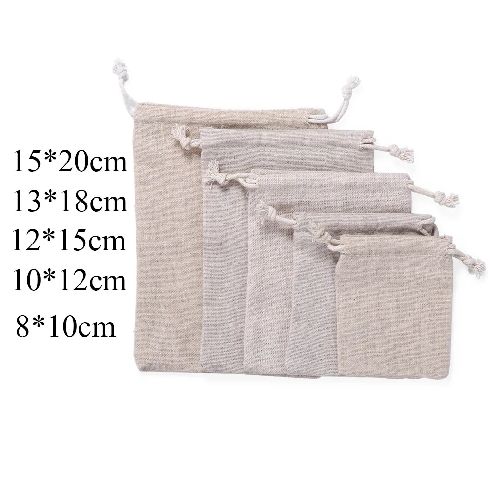 3 шт. джутовые подарочные пакеты для конфет 5 размеров