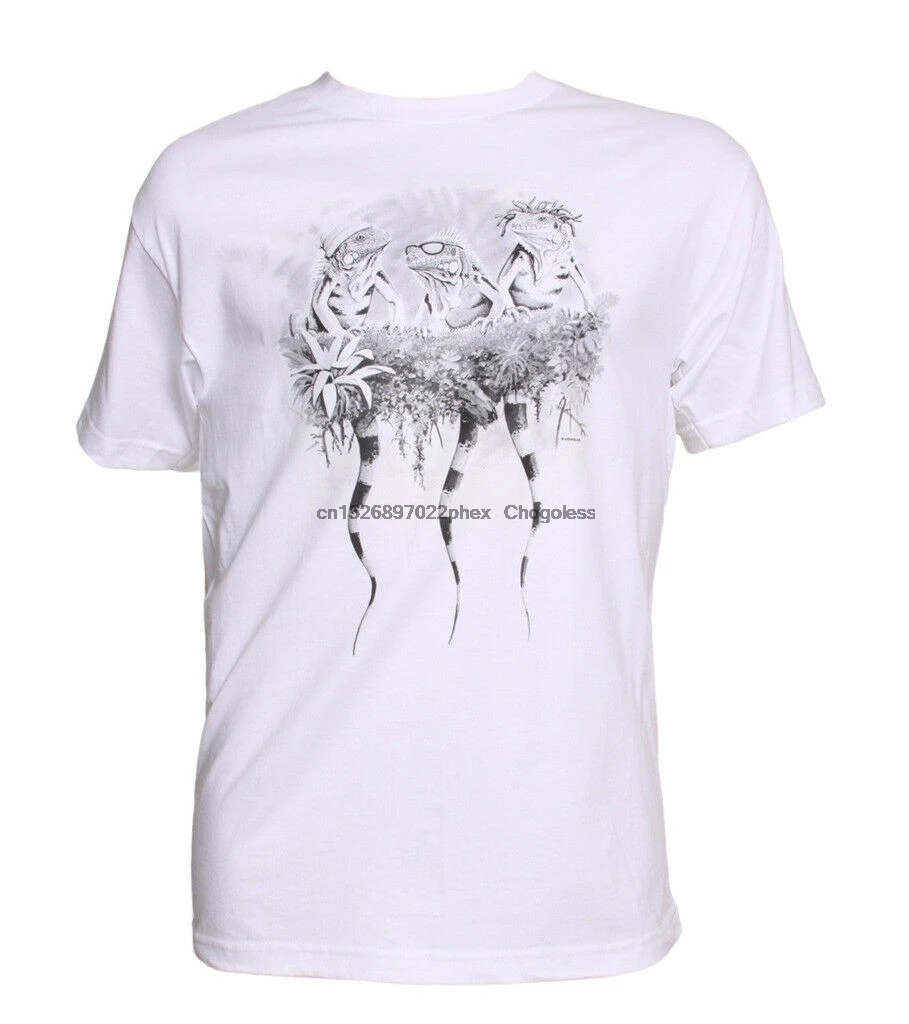 Мужская футболка с изображением ящериц меняющая цвет