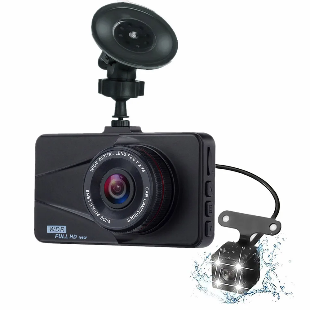 

Auto Dual-lens Dash Cam Car DVR Vehicle-mounted Tachograph DVR USB Monitor Recorder for High Definition Reversing Image