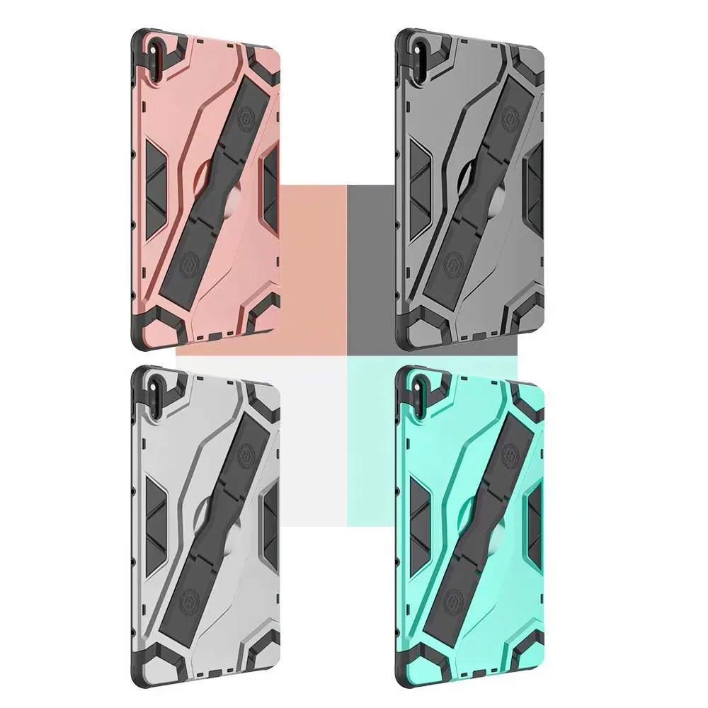 

For Huawei Matepad 10.4 Case Shockproof Armor TPU+PC Portable Hand Strap Stand Tablet Cover