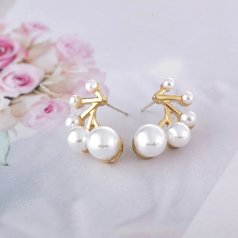 Fashion web celebrity temperament pearl earring personality contracted senior stud earrings jewelry accessories