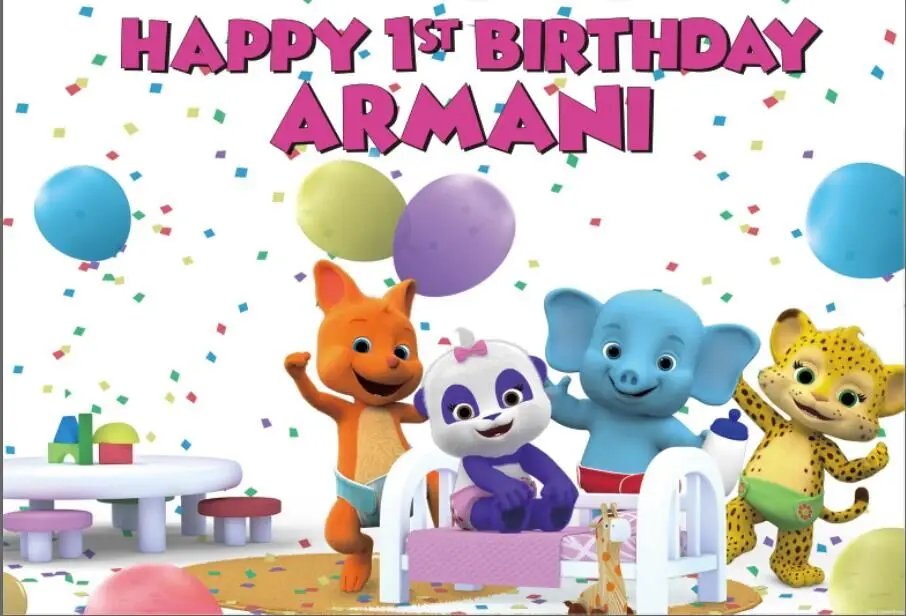 7x5FT детского сада шары ленты слово вечерние пользовательский Фотофон для