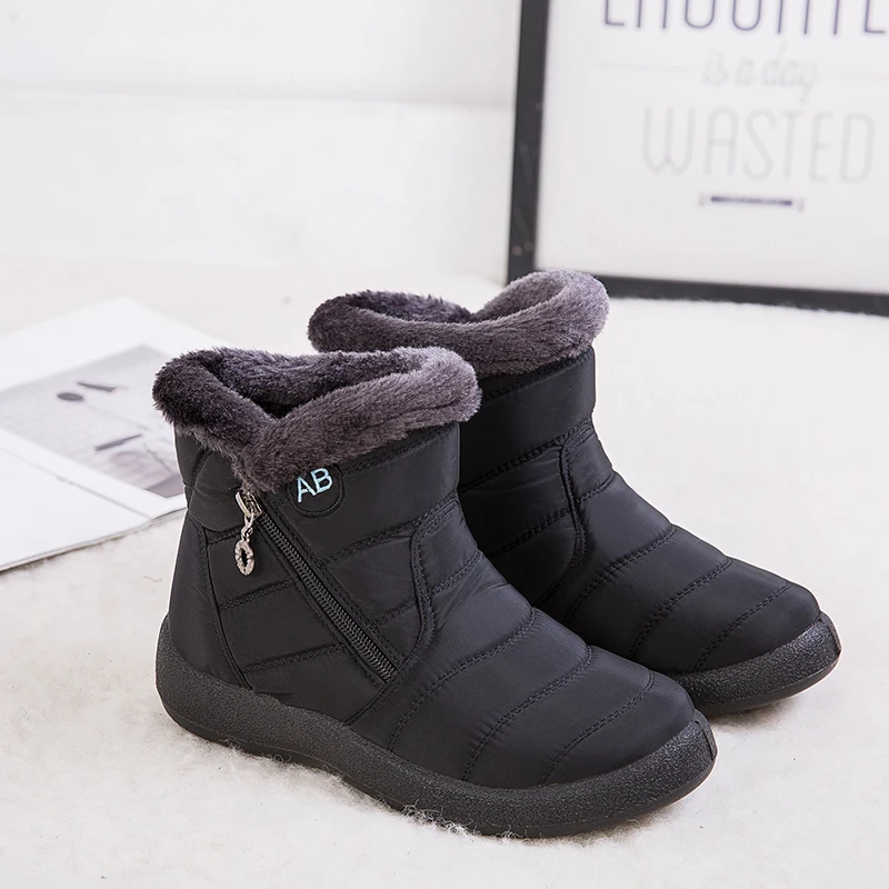 

Women Boots Waterproof Snow Boots Female Plush Winter Boots Women Warm Ankle Botas Mujer Winter Shoes Woman Plus Size 43